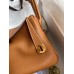 Hermes Lindy 26 Handmade Bag In Gold Clemence Leather