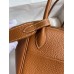 Hermes Lindy 26 Handmade Bag In Gold Clemence Leather