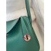 Hermes Lindy 26 Handmade Bag In Malachite Clemence Leather