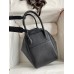 Hermes Lindy 26 Handmade Bag In Black Clemence Leather