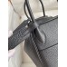 Hermes Lindy 26 Handmade Bag In Black Clemence Leather