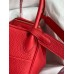 Hermes Lindy 26 Handmade Bag In Red Clemence Leather