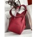 Hermes Lindy 26 Handmade Bag In Ruby Clemence Leather