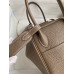 Hermes Lindy 26 Handmade Bag In Taupe Clemence Leather