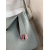 Hermes Lindy 26 Handmade Bag In Vert Amande Clemence Leather