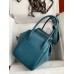 Hermes Lindy 26 Handmade Bag In Vert Bosphore Clemence Leather
