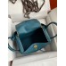 Hermes Lindy 26 Handmade Bag In Vert Bosphore Clemence Leather