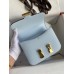 Hermes Constance 18 Handmade Bag In Blue Brume Epsom Calfskin