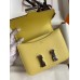 Hermes Constance 18 Handmade Bag In Jaune Poussin Epsom Calfskin