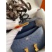 Hermes Constance 18 Handmade Bag In Blue Iris Ostrich Leather