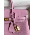Hermes Birkin 25 Retourne Handmade Bag In Mauve Sylvestre Clemence Leather