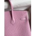 Hermes Birkin 25 Retourne Handmade Bag In Mauve Sylvestre Clemence Leather