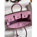 Hermes Birkin 25 Retourne Handmade Bag In Mauve Sylvestre Clemence Leather