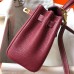 Hermes Kelly 20cm Bag In Bordeaux lemence Leather GHW