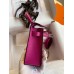Hermes Kelly Mini II Sellier Handmade Bag In Rose Purple Chevre Mysore Leather