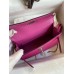 Hermes Kelly Mini II Sellier Handmade Bag In Rose Purple Chevre Mysore Leather