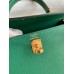 Hermes Kelly Sellier 25 Handmade Bag In Vert Vertigo Epsom Calfskin