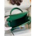 Hermes Kelly Sellier 25 Handmade Bag In Vert Vertigo Epsom Calfskin