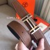 Hermes H Au Carre Belt Buckle & Brown 32mm Strap