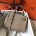 Hermes Kelly 20cm Bag In Grey Clemence Leather GHW