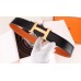 Hermes H Belt Buckle & Orange 32mm Clemence Strap