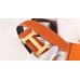 Hermes H Belt Buckle & Orange 32mm Clemence Strap