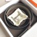 Hermes H dAncre Reversible Belt In Grey/Noir Leather