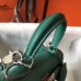 Hermes Kelly 20cm Bag In Vert Vertigo Clemence Leather PHW