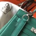 Hermes Kelly 20cm Bag In Vert Vertigo Clemence Leather PHW