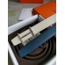 Hermes H dAncre Reversible Belt In Blue/White Epsom Leather