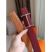Hermes H dAncre Reversible Belt In Gold/Red Epsom Leather