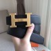 Hermes H Reversible Belt In Grey/Black Swift Leather