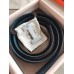 Hermes Quizz 32mm Reversible Belt In Blue Clemence Leather