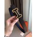 Hermes Tonight 38MM Reversible Belt In Navy/Black Epsom Leather