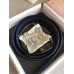 Hermes Tonight 38MM Reversible Belt In Navy/Black Epsom Leather