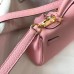 Hermes Kelly 20cm Bag In Pink Clemence Leather GHW