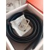 Hermes Officier Reversible 38mm Belt In Blue Clemence Leather