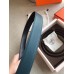 Hermes Officier Reversible 38mm Belt In Blue Clemence Leather