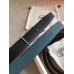 Hermes Officier Reversible 38mm Belt In Blue Clemence Leather