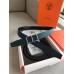 Hermes Officier Reversible 38mm Belt In Blue Clemence Leather