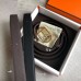 Hermes Pad Reversible Belt In Cafe Clemence Leather