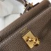 Hermes Kelly 20cm Bag In Taupe Clemence Leather GHW