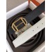 Hermes Pad Reversible Belt In Black/White Epsom Leather