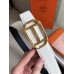 Hermes Pad Reversible Belt In Black/White Epsom Leather