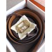 Hermes Pad Reversible Belt In Ruby/Brown Epsom Leather