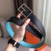 Hermes Bleu Obscur Saddle 38MM Reversible Belt