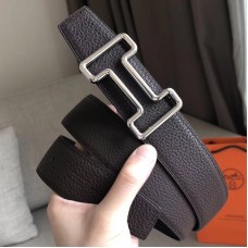 Hermes Tonight 38MM Reversible Belt In Cafe Clemence Leather