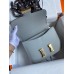 Hermes Constance 24 Handmade Bag In Blue Lin Epsom Calfskin