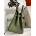 Hermes Birkin 30 Retourne Handmade Bag In Canopee Clemence Leather