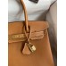 Hermes Birkin 30 Retourne Handmade Bag In Gold Epsom Calfskin